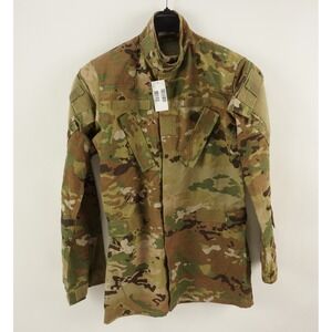 New US Military Issue Flame Resistant Air Crew Combat Coat Mens Small Long Camo